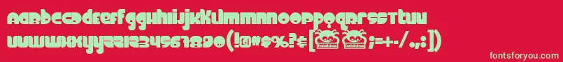 Fineom Font – Green Fonts on Red Background