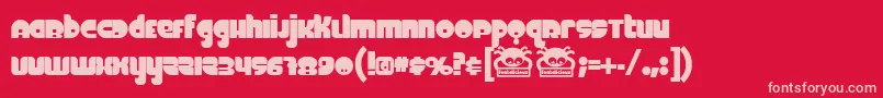フォントFineom – 赤い背景にピンクのフォント