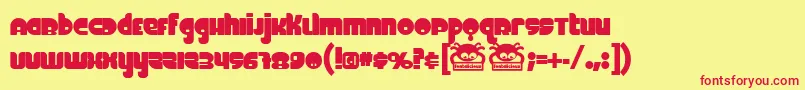 フォントFineom – 赤い文字の黄色い背景