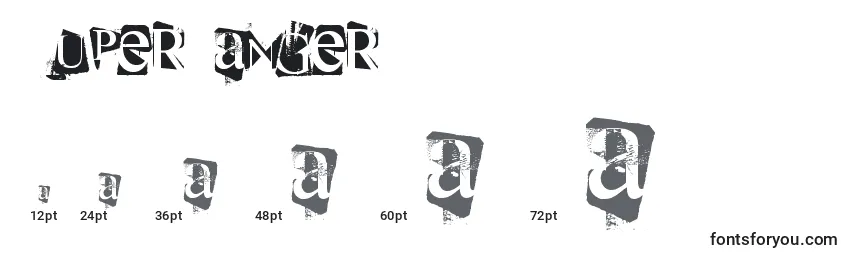 Размеры шрифта SuperDanger