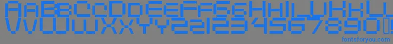 フォントDigitalema – 灰色の背景に青い文字