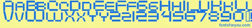 Fonte Digitalema – fontes azuis em um fundo amarelo