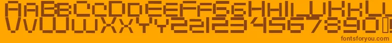 Digitalema-Schriftart – Braune Schriften auf orangefarbenem Hintergrund