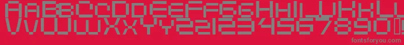 フォントDigitalema – 赤い背景に灰色の文字