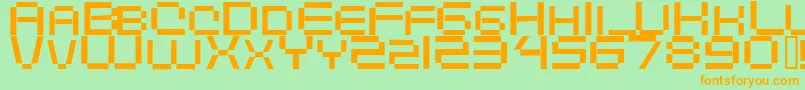 Fonte Digitalema – fontes laranjas em um fundo verde