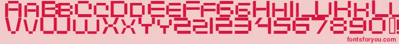 Digitalema-Schriftart – Rote Schriften auf rosa Hintergrund