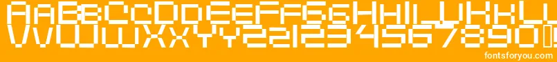 Digitalema-fontti – valkoiset fontit oranssilla taustalla