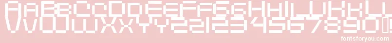 Fonte Digitalema – fontes brancas em um fundo rosa