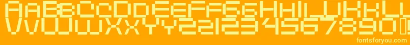 フォントDigitalema – オレンジの背景に黄色の文字