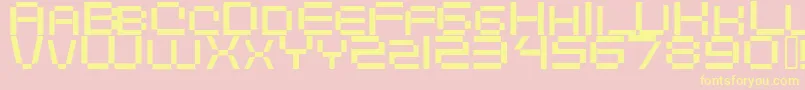 フォントDigitalema – 黄色のフォント、ピンクの背景