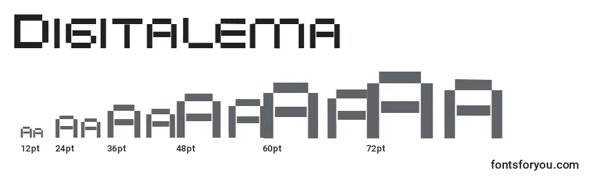 Digitalema Font Sizes