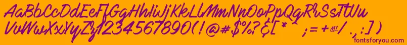 MarkMyWords Font – Purple Fonts on Orange Background