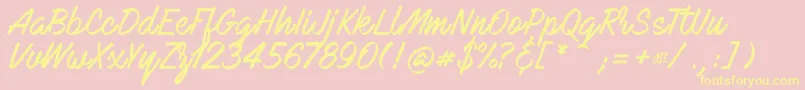 MarkMyWords Font – Yellow Fonts on Pink Background