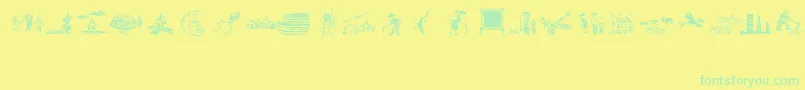 OchentSilibrinaIii Font – Green Fonts on Yellow Background