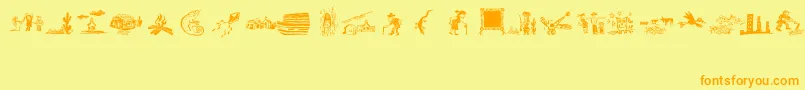 Saiba mais sobre a fonte OchentSilibrinaIii Fonte OchentSilibrinaIii – fontes laranjas em um fundo amarelo