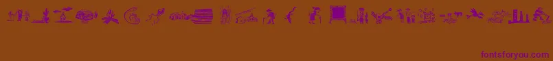 OchentSilibrinaIii Font – Purple Fonts on Brown Background