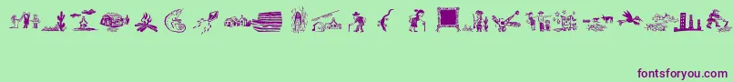 OchentSilibrinaIii Font – Purple Fonts on Green Background