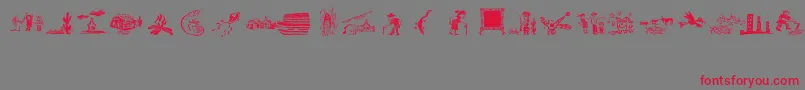 OchentSilibrinaIii Font – Red Fonts on Gray Background