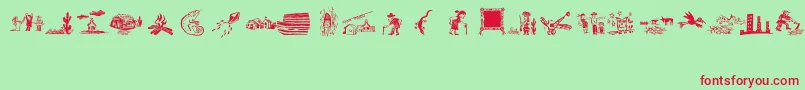 OchentSilibrinaIii Font – Red Fonts on Green Background