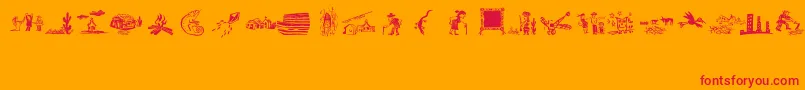 OchentSilibrinaIii Font – Red Fonts on Orange Background