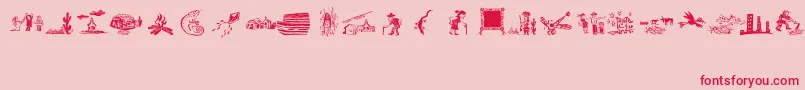 OchentSilibrinaIii Font – Red Fonts on Pink Background