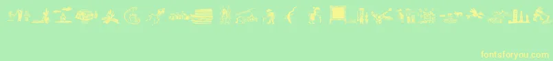 OchentSilibrinaIii Font – Yellow Fonts on Green Background