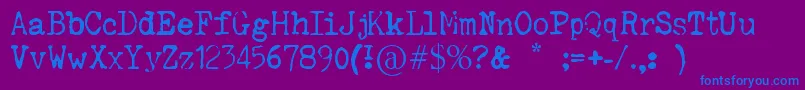 SilenthunteriiiFont-Schriftart – Blaue Schriften auf violettem Hintergrund