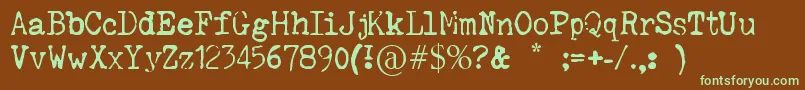 SilenthunteriiiFont Font – Green Fonts on Brown Background