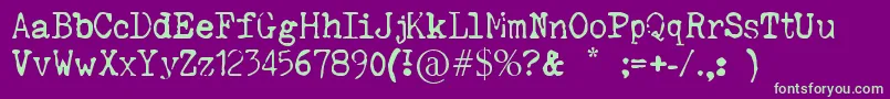 SilenthunteriiiFont Font – Green Fonts on Purple Background