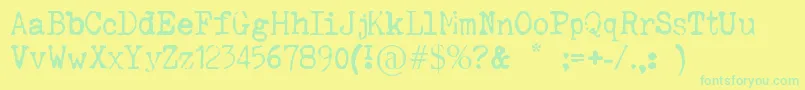 SilenthunteriiiFont Font – Green Fonts on Yellow Background