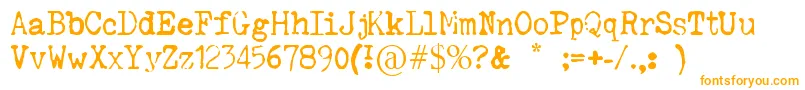 SilenthunteriiiFont-Schriftart – Orangefarbene Schriften auf weißem Hintergrund