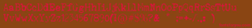 フォントSilenthunteriiiFont – 赤い文字が茶色の背景にあります。