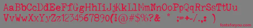 フォントSilenthunteriiiFont – 赤い文字の灰色の背景