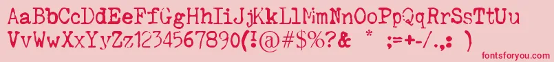 フォントSilenthunteriiiFont – ピンクの背景に赤い文字