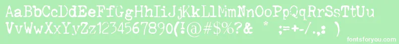 SilenthunteriiiFont Font – White Fonts on Green Background