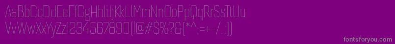 フォントQuarcacondthin – 紫の背景に灰色の文字