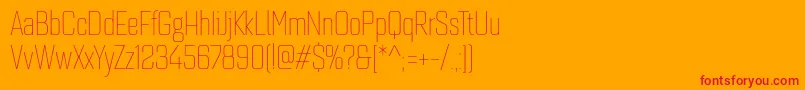 Quarcacondthin Font – Red Fonts on Orange Background