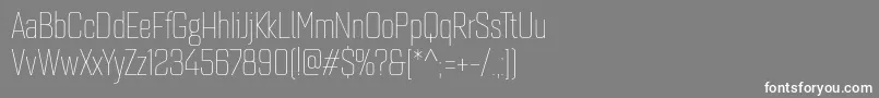 フォントQuarcacondthin – 灰色の背景に白い文字