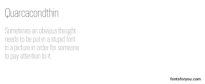 Review of the Quarcacondthin Font