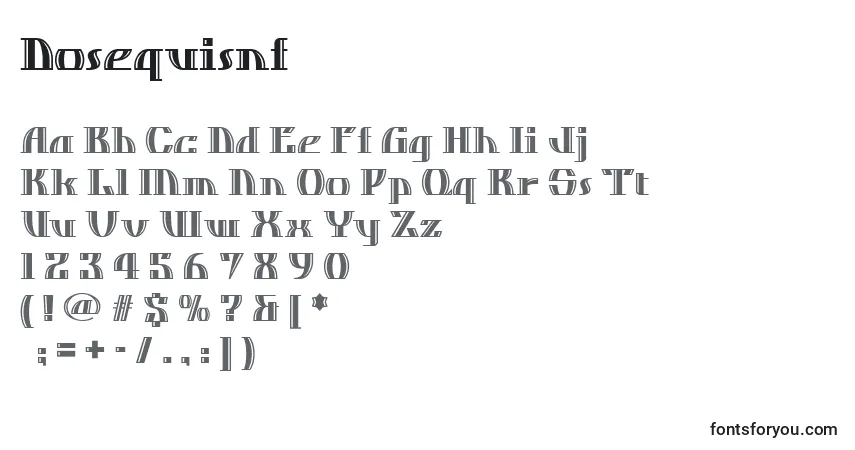 A fonte Dosequisnf – alfabeto, números, caracteres especiais