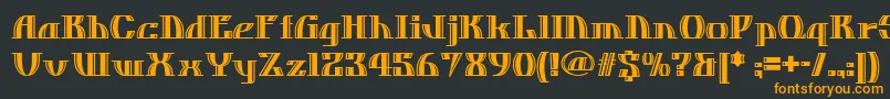 Шрифт Dosequisnf – оранжевые шрифты на чёрном фоне