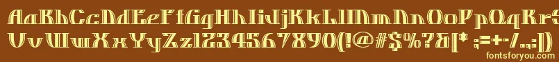 Czcionka Dosequisnf – żółte czcionki na brązowym tle