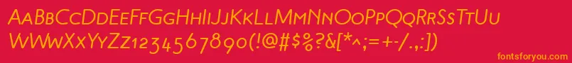 MalvernScBoldItalic Font – Orange Fonts on Red Background