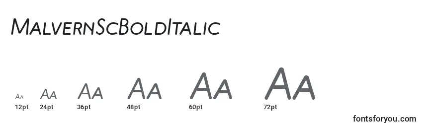 Размеры шрифта MalvernScBoldItalic