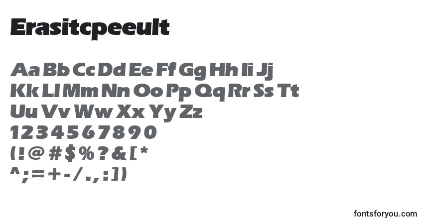 Czcionka Erasitcpeeult – alfabet, cyfry, specjalne znaki