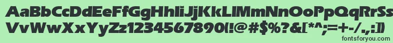 フォントErasitcpeeult – 緑の背景に黒い文字