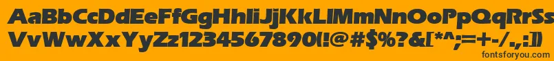 Erasitcpeeult-Schriftart – Schwarze Schriften auf orangefarbenem Hintergrund