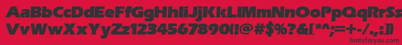 フォントErasitcpeeult – 赤い背景に黒い文字