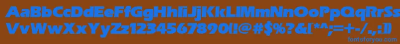 Erasitcpeeult-fontti – siniset fontit ruskealla taustalla