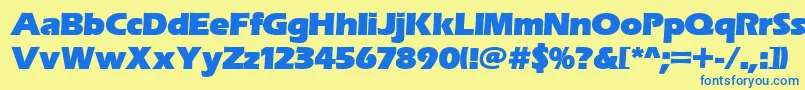 Erasitcpeeult Font – Blue Fonts on Yellow Background